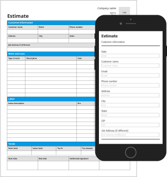Job Estimate Form